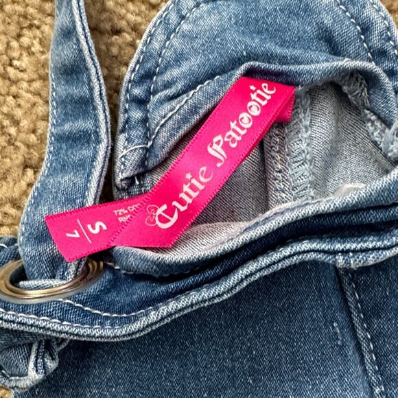 Cutie Patootie Girls Unicorn Denim Shortalls – Size 7, Heart Pockets - Picture 3 of 8